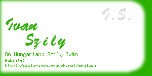 ivan szily business card